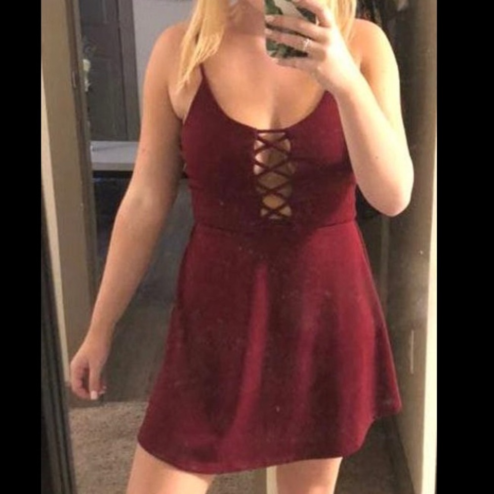 Maroon Criss-Cross Dress